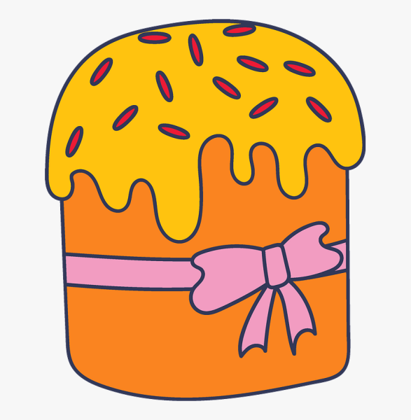 Раскраска Пасхальный кулич