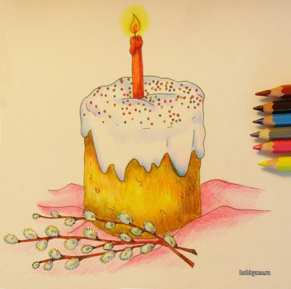 Рисунок на Пасху карандашом