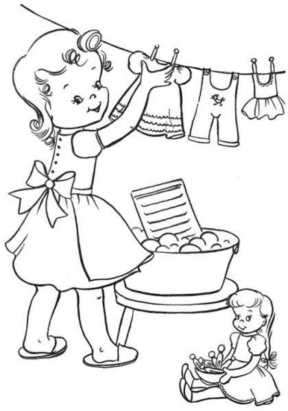 Раскраска Прачечная для детей