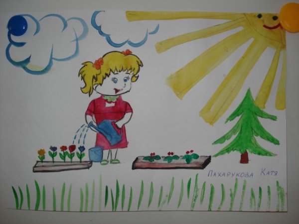 Рисунок на тему Мамина помощница