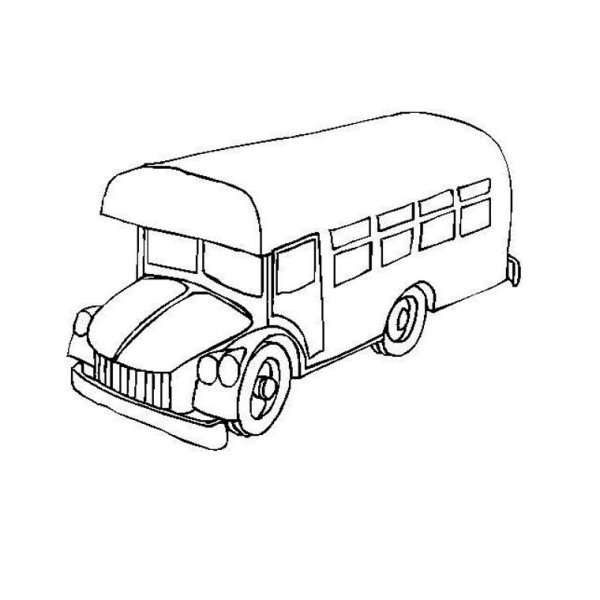 Автобус карандашом для детей