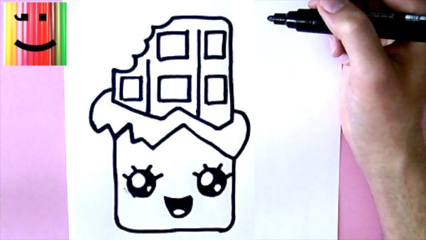 Рисунок шоколадки для срисовки