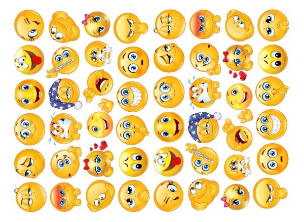 Набор смайликов для печати