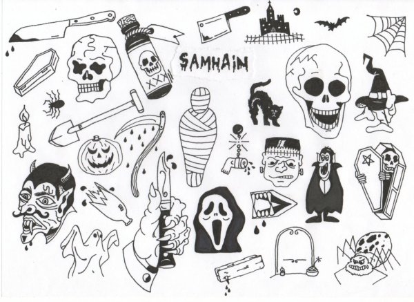 Стикеры для распечатки черно белые