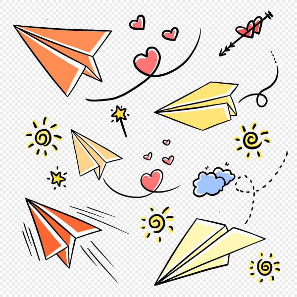 Бумажный самолетик иллюстрация