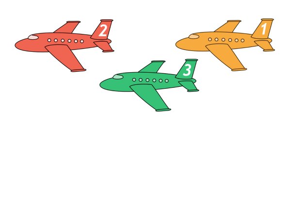 Военный самолет цветной для вырезания