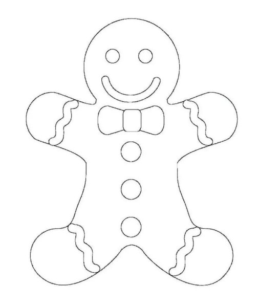Пряничный человечек трафарет