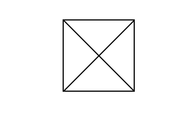 Квадрат разделенный на треугольники