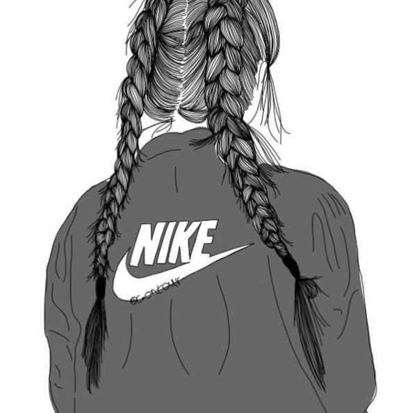 Мультяшная девочка с косичкой в стиле