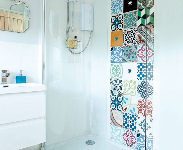 Душевая в стиле пэчворк