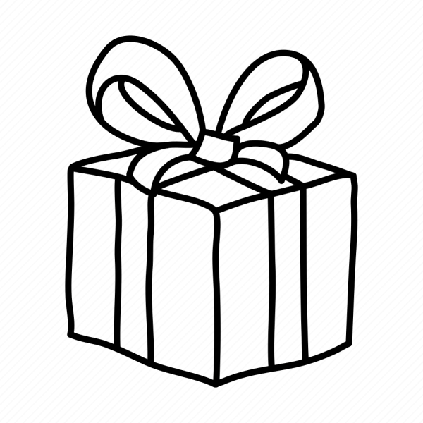Раскраска коробка с подарком