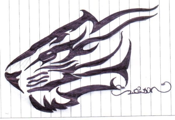 Лёгкие тату волка