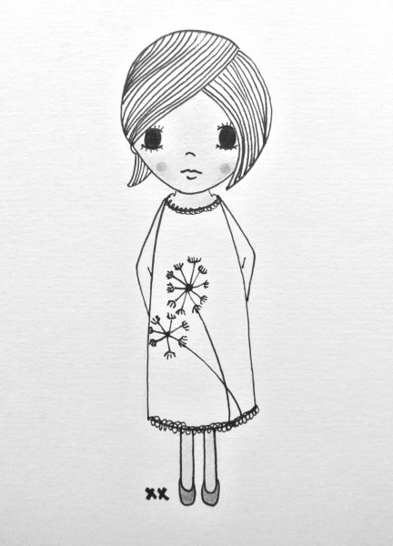 Легкие рисунки для срисовывания маленькие девочки