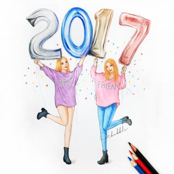 Рисунки на др подруге