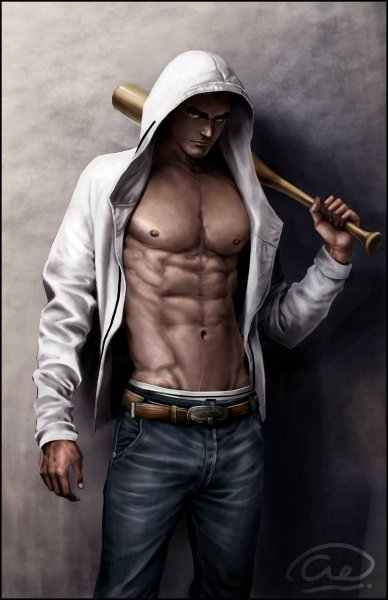 Накаченный парень арт