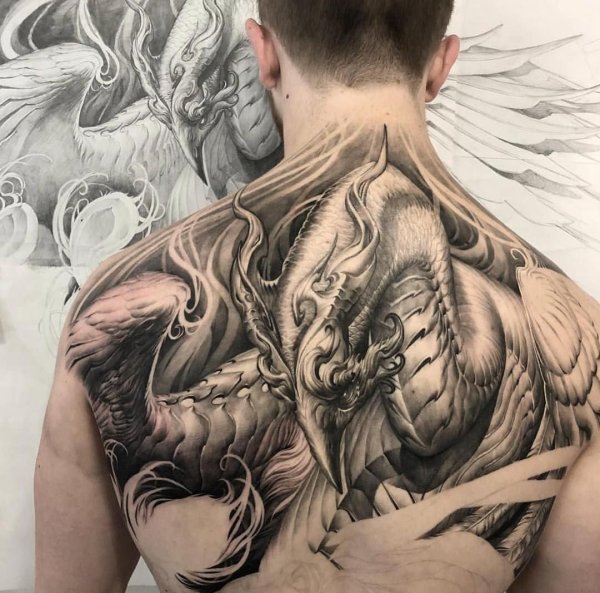 Эскиз на спину мужчине