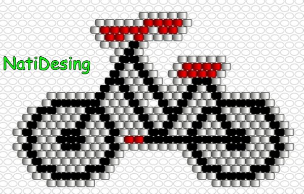 Схема плетения машинки из бисера