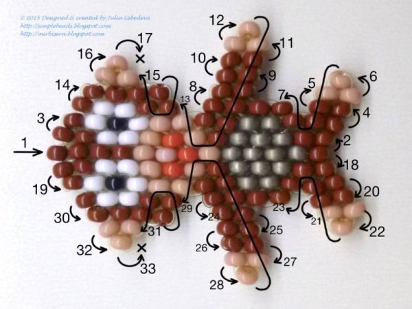 Бисероплетение кирпичиком схемы