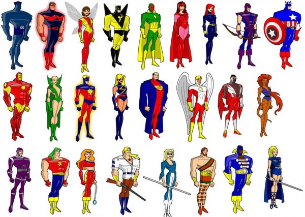 Лица героев Марвел