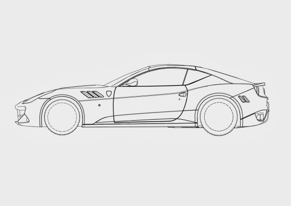 Спорткар сбоку рисунок