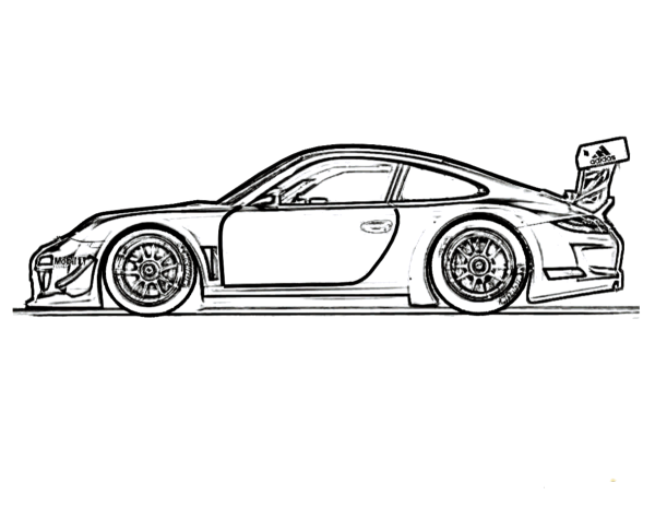 Машинка Порше 911 разукрашка