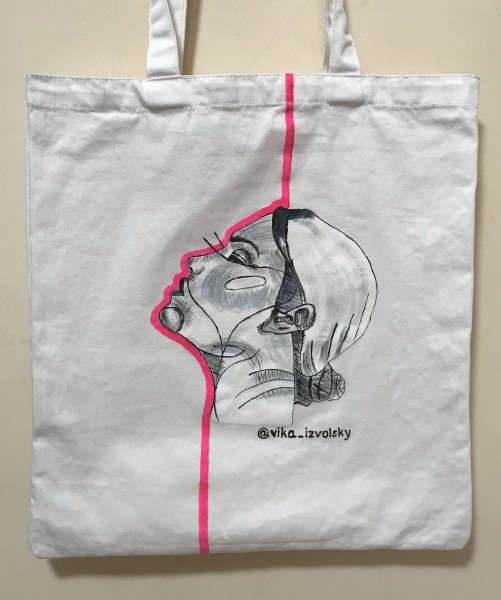 Надпись на сумке шоппере