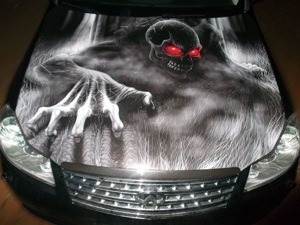 Аэрография на заднее стекло автомобиля