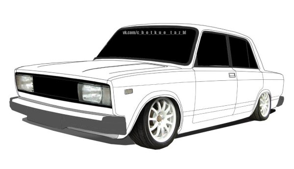 ВАЗ[ 2107 рисунок тюнингованный