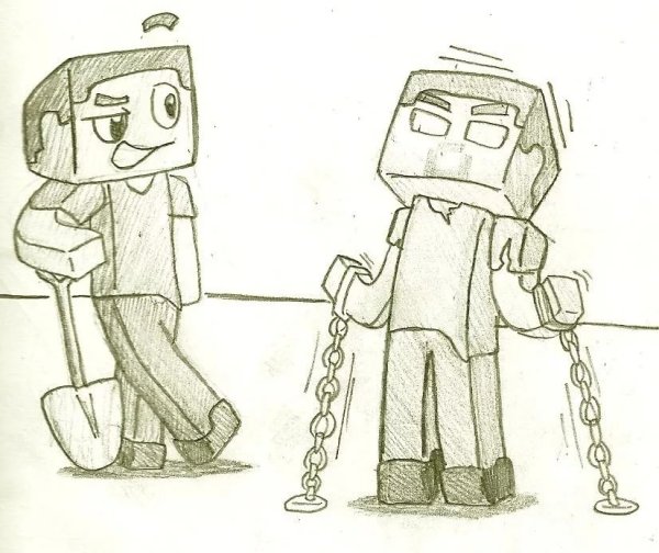 Герои из МАЙНКРАФТА рисунок