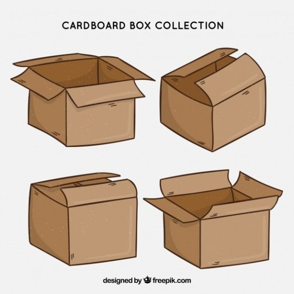 Нарисованная картонная коробка