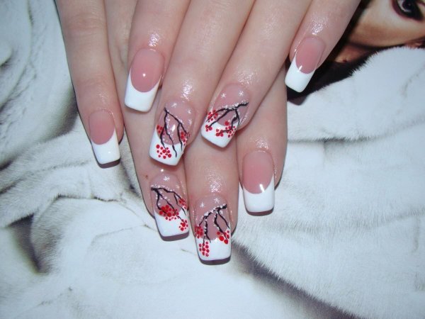 Новогодний маникюр френч