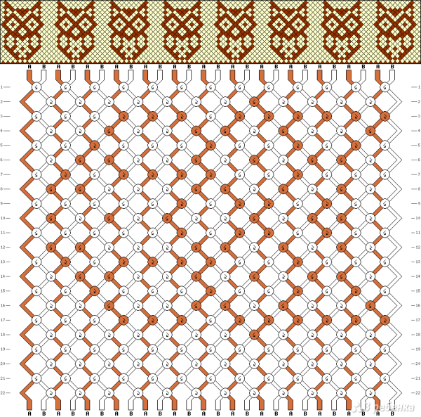 Простые узоры косое плетение