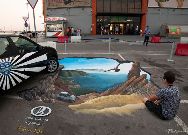 3д иллюзии на асфальте