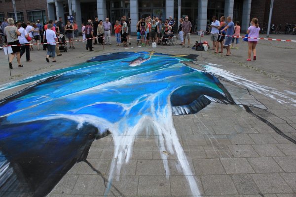 Роспись на асфальте 3д