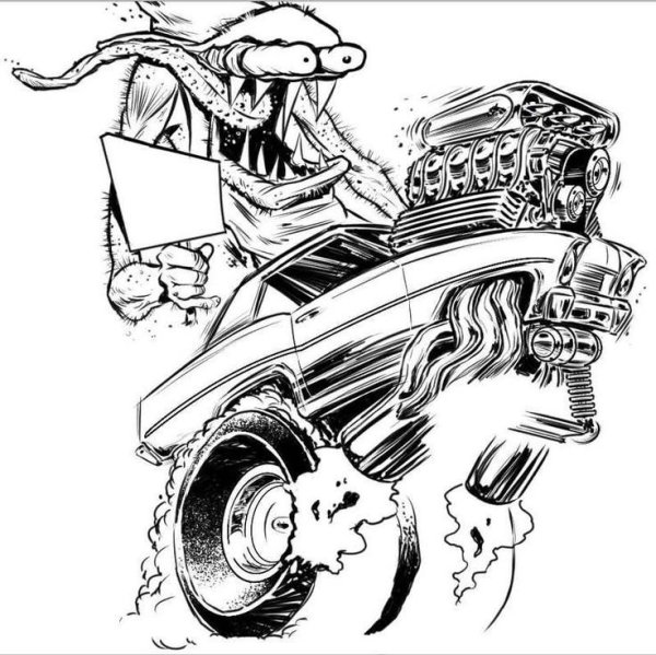 Автомобиль драг рисунок