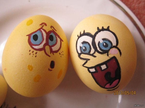 Пасхальные яйца рожицы