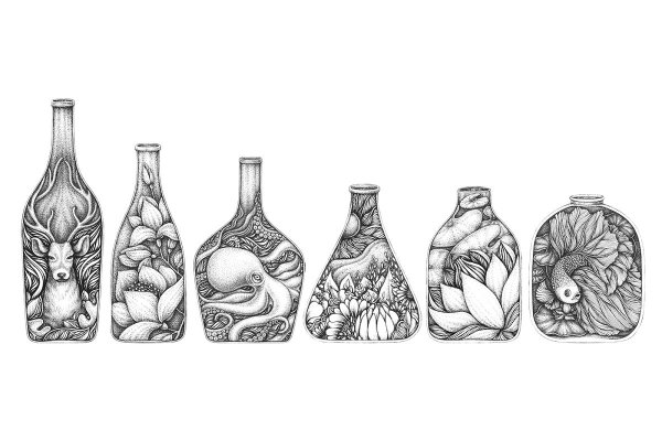 Минималистичный скетч бутылки