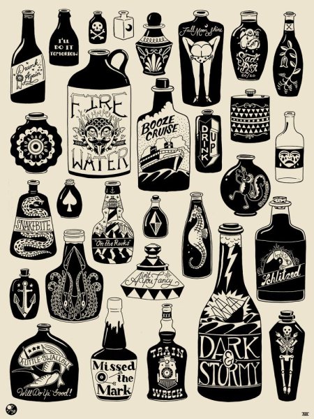 Тату бутылка