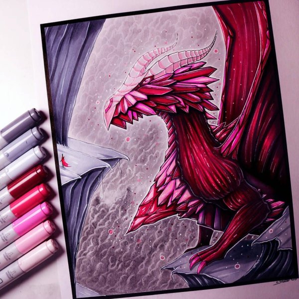 Дракон рисунок карандашом