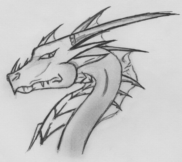 Дракон рисунок карандашом