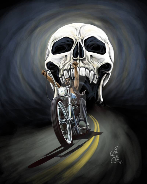 Черно белое изображение черепа