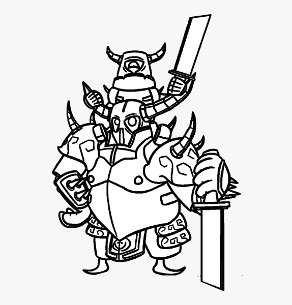 Раскраска клеш рояль ПЕККА