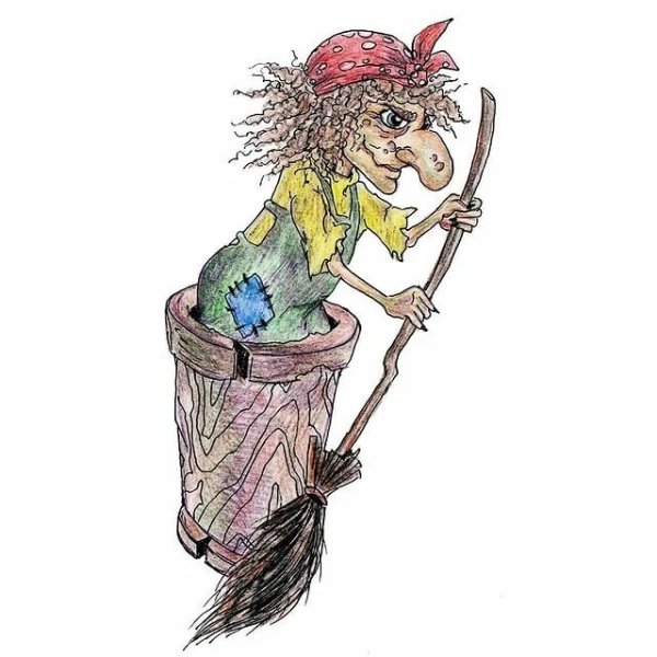 Портрет бабы яги для раскрашивания