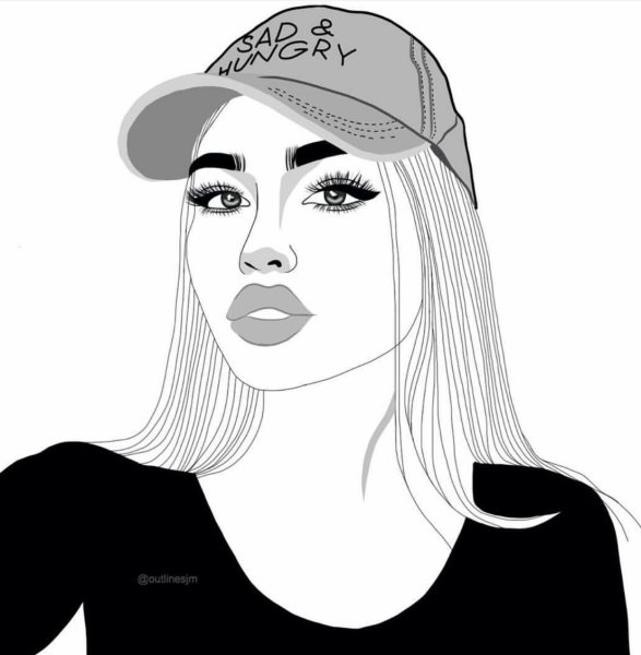 Рисунки для срисовки девушки в стиле