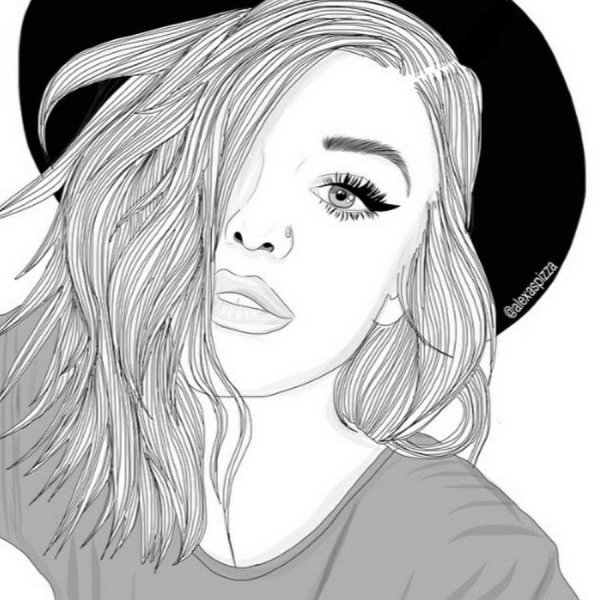 Рисунки для срисовки девочки