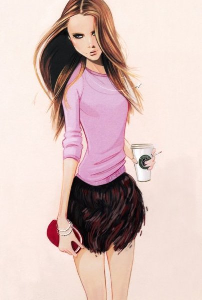 Скетчи одежды для девушек