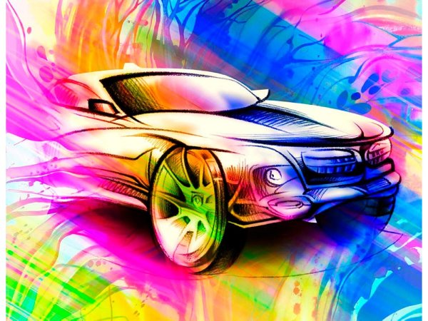 Разноцветные машины