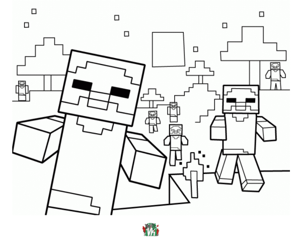 Игра майнкрафт Стив раскраски