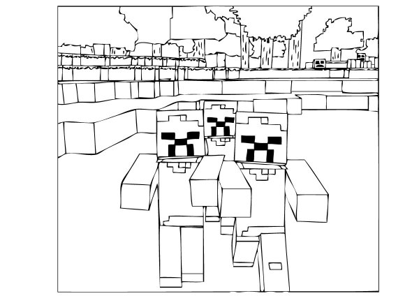 Мини раскраски майнкрафт
