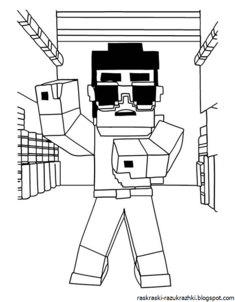Раскраска лего майнкрафт Стив